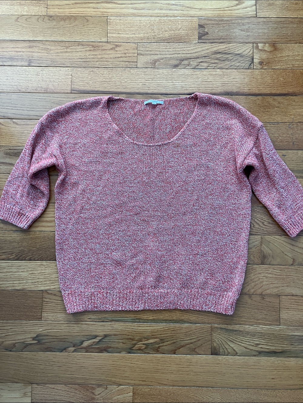 Gap Women’s Marled Red Orange Elbow Length Sleeve Sweater - XL